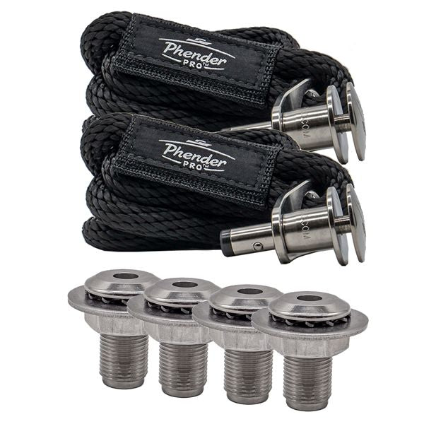 Phender Pro 1/2" OEM Boat Install Quick Release Fender Set (2 x Pins with Ropes + 4 x Receivers)