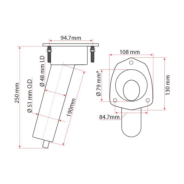 Relaxn Mako Stainless Steel Rod and Cup Holder - Concealed Mount