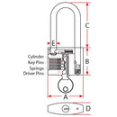 Relaxn Stainless Steel Padlocks - Long Shackle