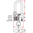 Relaxn Stainless Steel Padlocks - Long Shackle