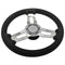 RELAXN 350mm Steering wheel With/PU Grip & Polished S/S spokes